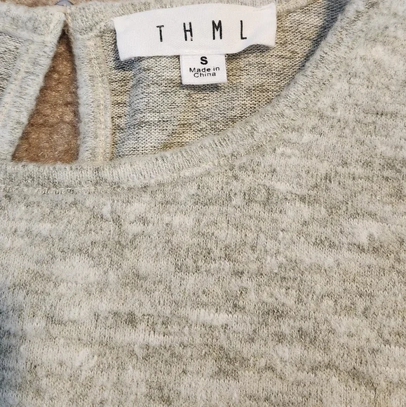 THML Women's Heather Gray Soft Top with Embroidered Arms, Small - Picture 11 of 14